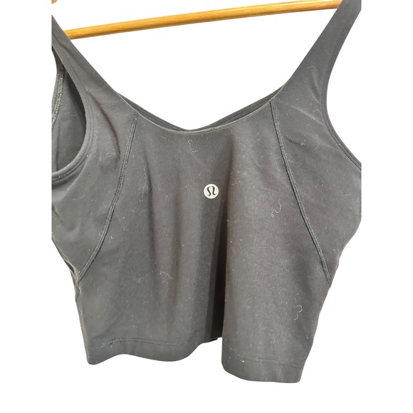 Lululemon Align Tank Top Women's Black Size 6 Cropped V-Neck Nulu - Picture 2 of 4